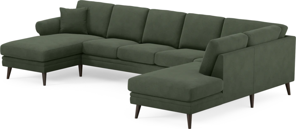 Eden - 3-sits soffa med schäslong vänster och divan höger - Grön