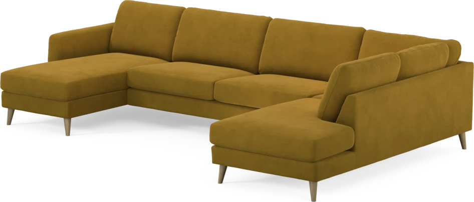 Bridge - 3-sits soffa med schäslong vänster och divan höger - Gul