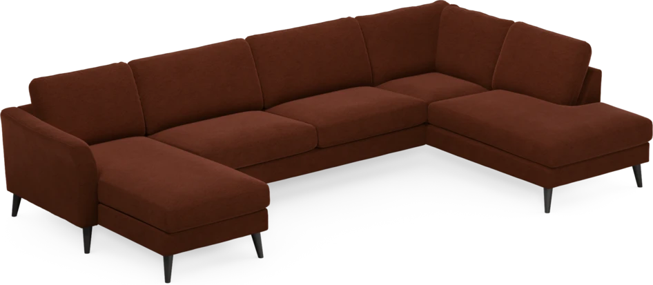Bridge - 3-sits soffa med schäslong vänster och divan höger - Orange