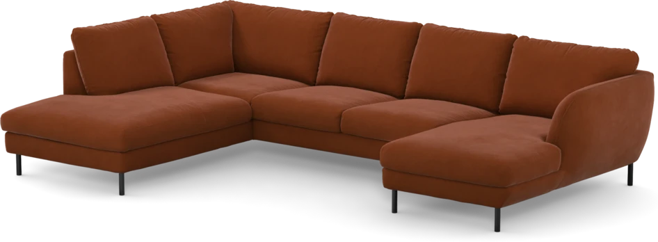 Madison Lux - 2-sits soffa med divan vänster och schäslong höger - Röd