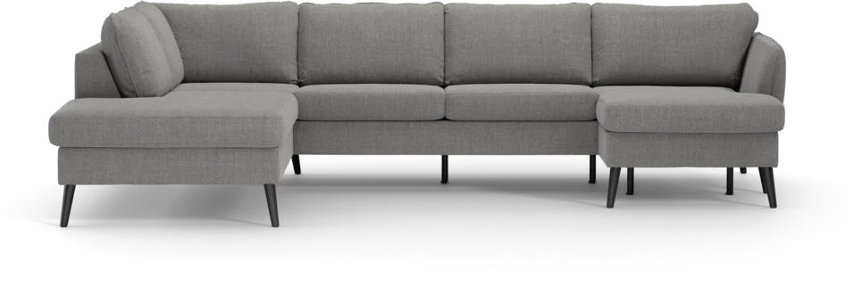 County - 3-sits soffa med divan vänster och schäslong höger - Grå