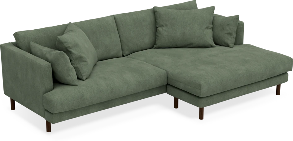 Harper - 4-sits med schäslong XL höger - Grön