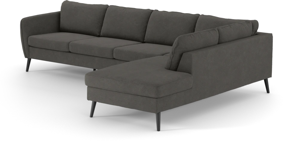 County - 3-sits soffa med divan höger - Brun