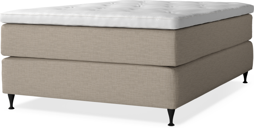 Delux Dream - Kontinentalsäng, enkelsäng 140 cm med bäddmadrass - Beige