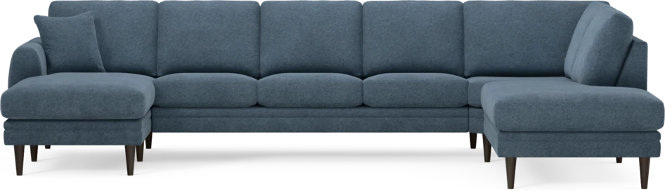 Eden - 3-sits soffa med schäslong vänster och divan höger - Blå