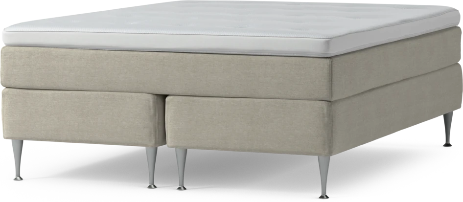Delux Sense - Kontinentalsäng, dubbelsäng med bäddmadrass och sängben - Beige