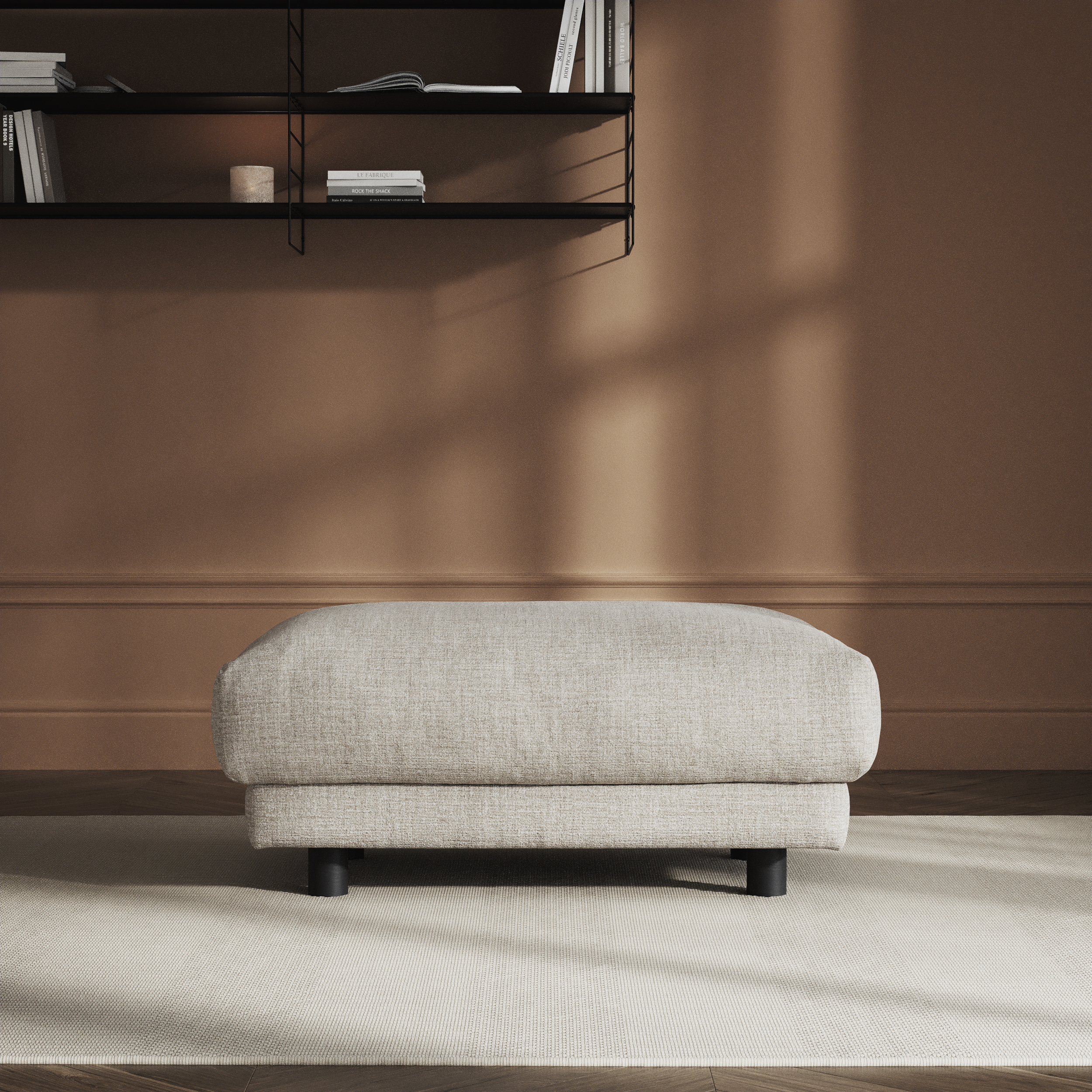 Cherrie, Fotpall 110, fast klädsel