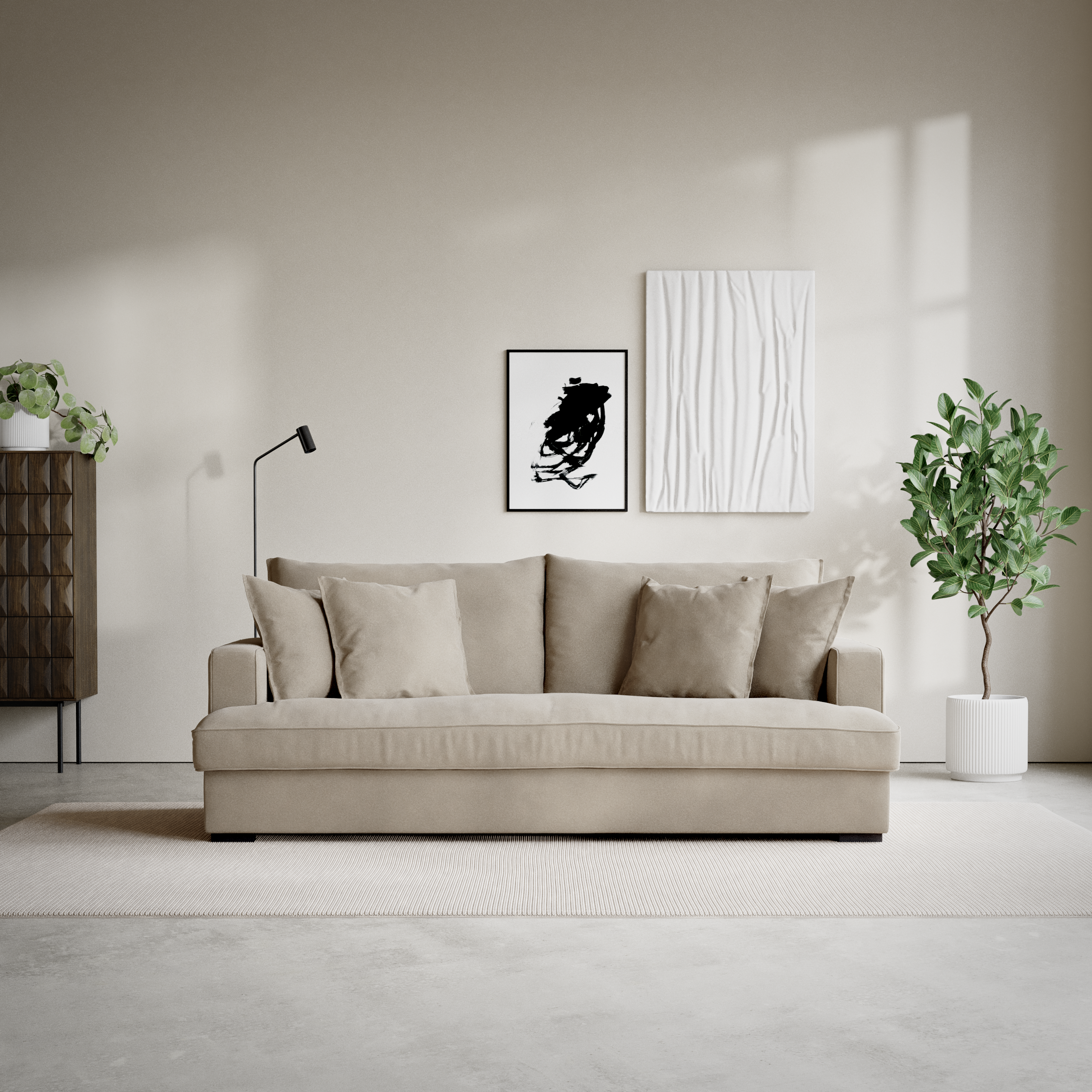 Mila - 3-sits soffa, hel dyna - inspiration