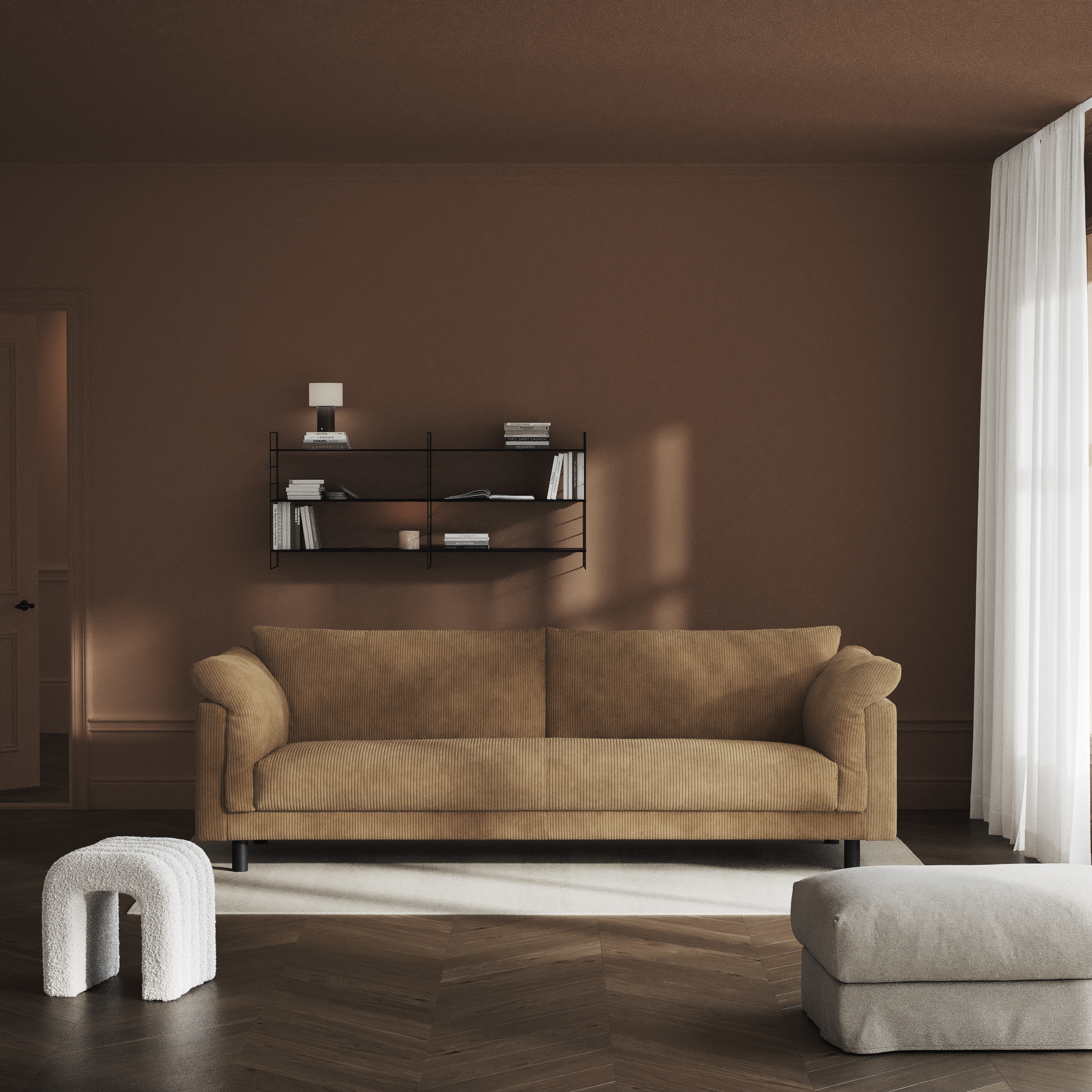 Cherrie - 4-sits soffa, hel dyna, fast klädsel - inspiration