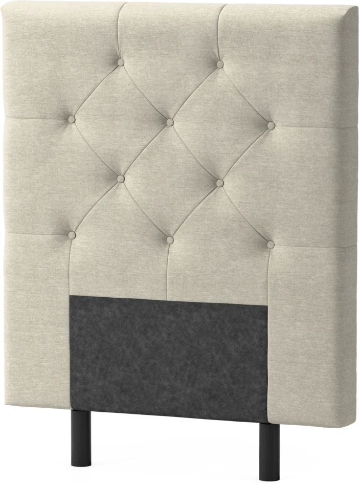Delux Pikerad Låg - Sänggavel, 90-210 cm - Beige