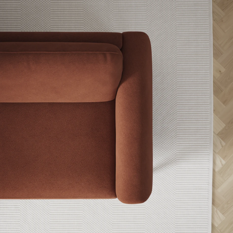 Bridge - 3-sits soffa med schäslong vänster och divan höger - Orange
