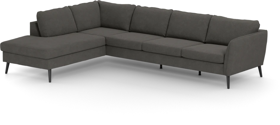 County - 3-sits soffa med divan vänster - Brun