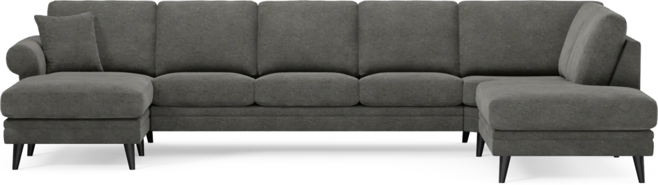 Eden - 3-sits soffa med schäslong vänster och divan höger - Grå