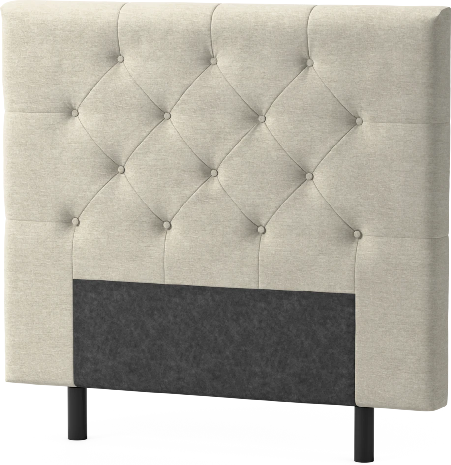 Delux Pikerad Låg - Sänggavel, 90-210 cm - Beige