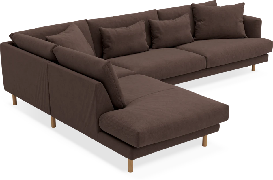 Harper - 3-sits soffa med divan vänster - Brun