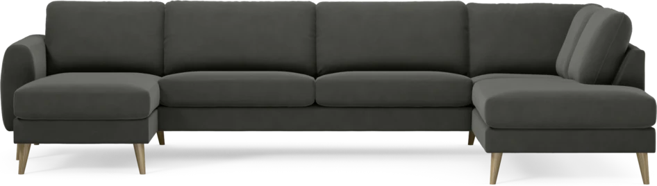 Bridge - 3-sits soffa med schäslong vänster och divan höger - Grå