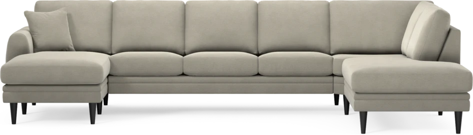 Eden - 3-sits soffa med schäslong vänster och divan höger - Brun