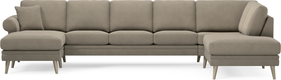 Eden - 3-sits soffa med schäslong vänster och divan höger - Beige