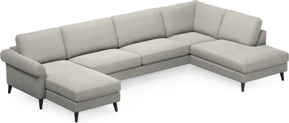 Bridge - 3-sits soffa med schäslong vänster och divan höger - Grå