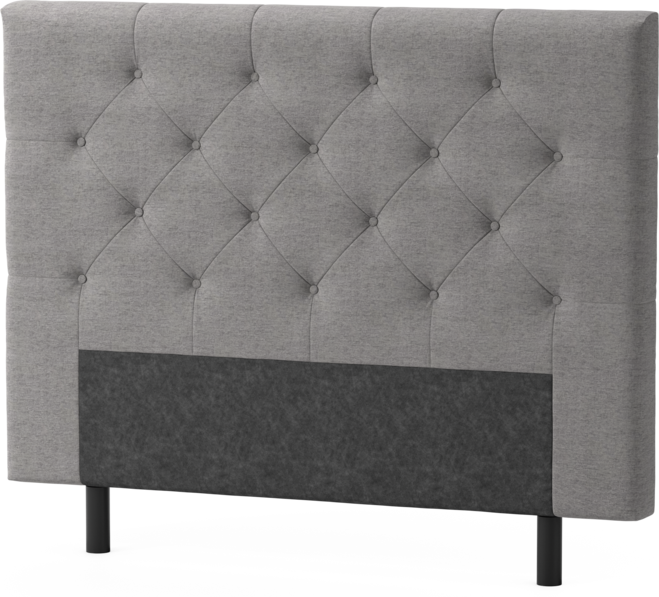 Delux Pikerad Låg - Sänggavel, 90-210 cm - Grå