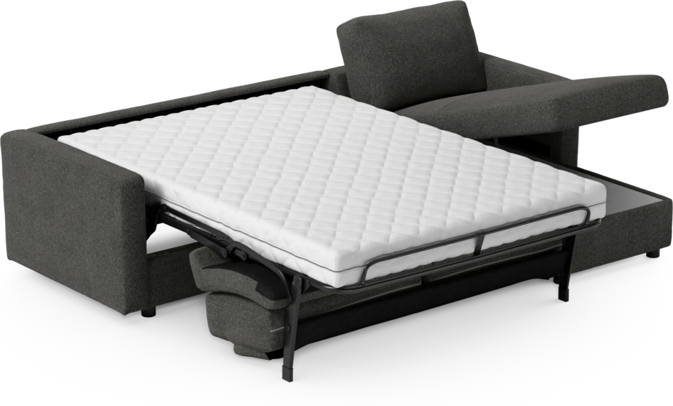 Lindö - Bäddsoffa 2,5-sits med schäslong, vändbar - Svart