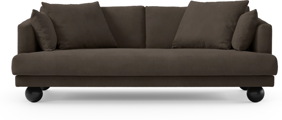Harper - 3-sits soffa, hel dyna - Brun