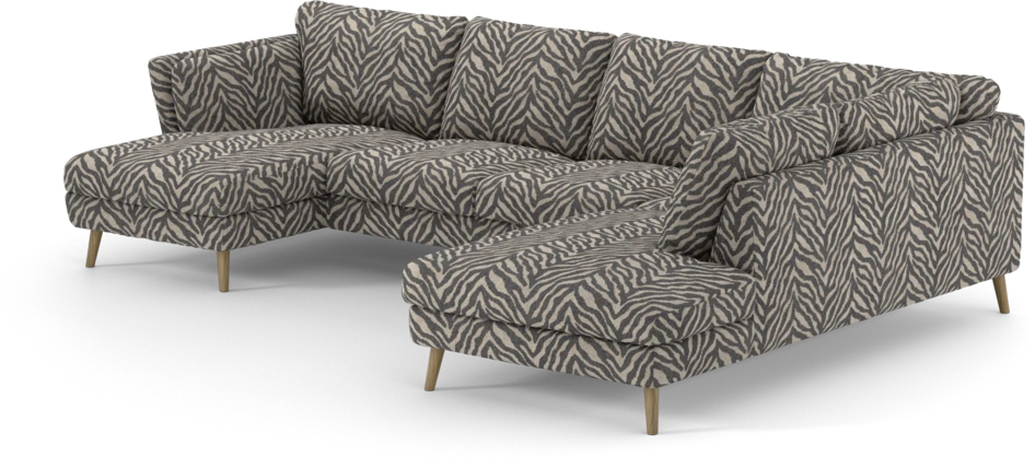 Madison Lux - 2-sits soffa med schäslong vänster och divan höger - Svart