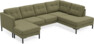 Rio - 3-sits soffa med schäslong vänster och divan höger - Grön
