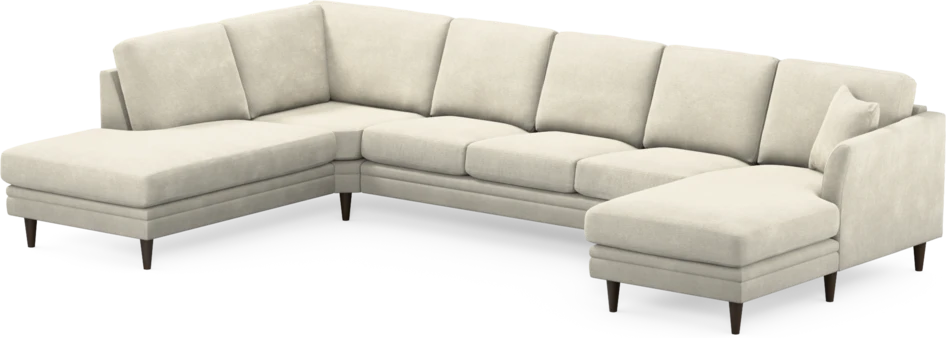 Eden - 3-sits soffa med divan vänster och schäslong höger - Vit