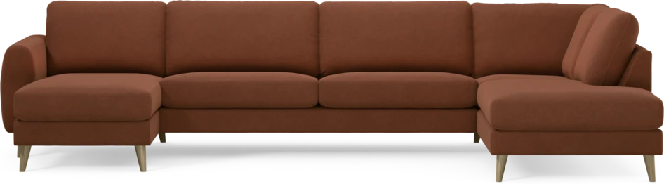 Bridge - 3-sits soffa med schäslong vänster och divan höger - Orange