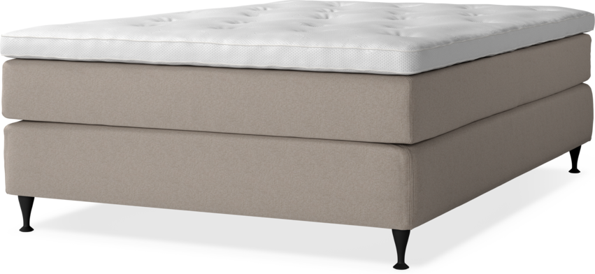 Delux Sense - Kontinentalsäng, enkelsäng 140 cm med bäddmadrass - Beige