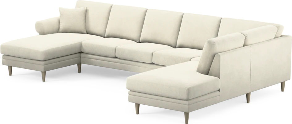 Eden - 3-sits soffa med schäslong vänster och divan höger - Vit