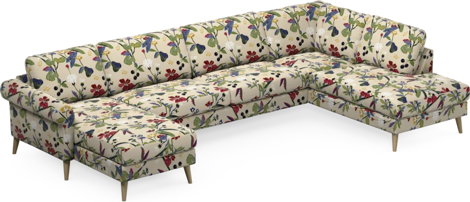 Bridge - 3-sits soffa med schäslong vänster och divan höger - Flerfärgad