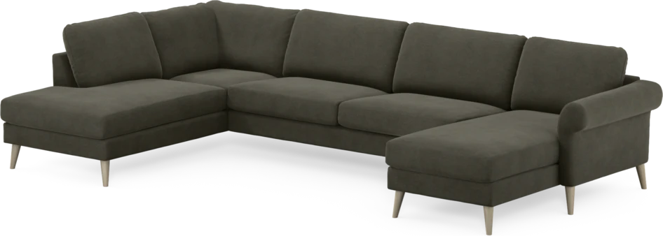 Bridge - 3-sits soffa med divan vänster och schäslong höger - Grå
