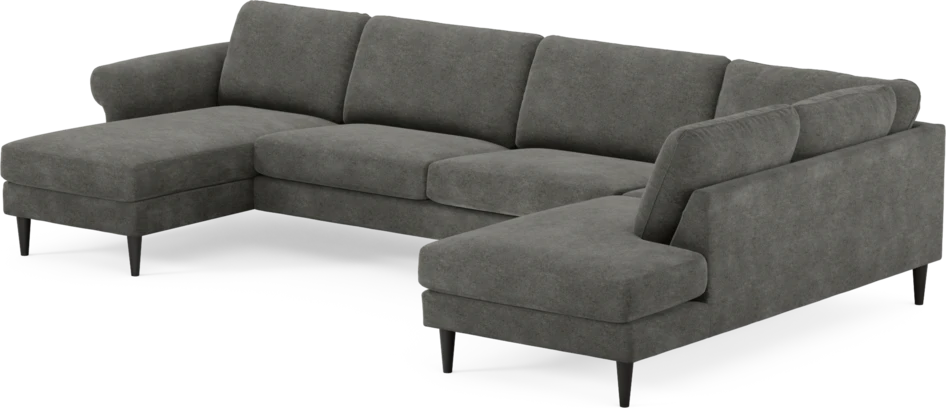 Bridge - 3-sits soffa med schäslong vänster och divan höger - Grå