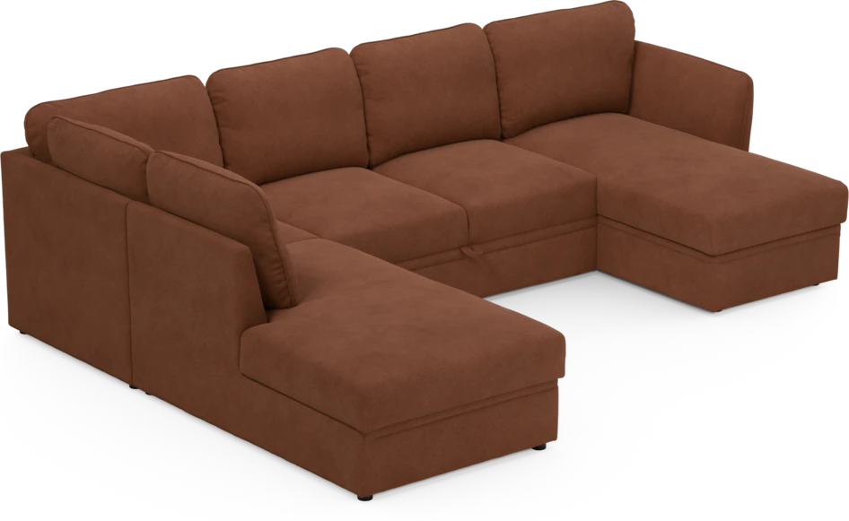 Öland - Bäddsoffa med divan vänster och schäslong höger - Orange