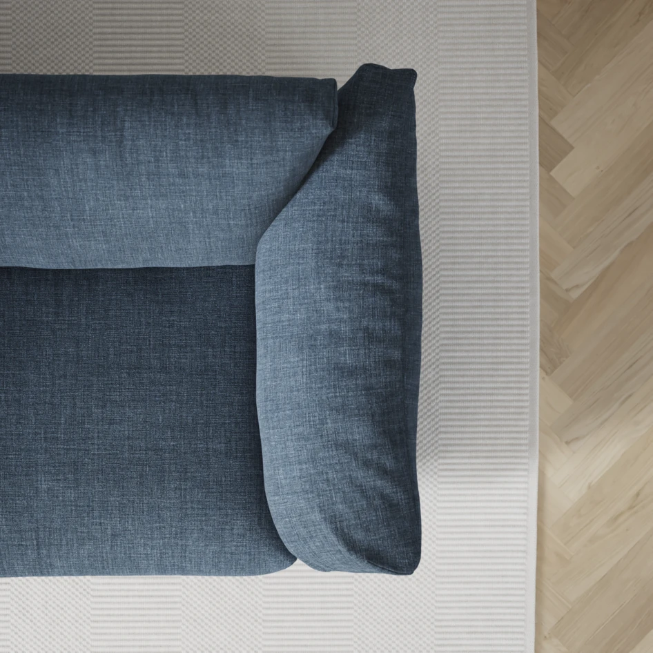 Cherrie - 3-sits soffa med divan vänster, fast klädsel - Blå