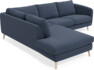 Madison - 2-sits soffa med divan vänster - Blå