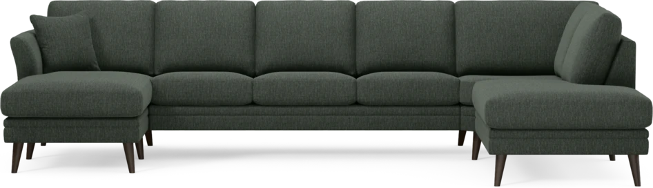Eden - 3-sits soffa med schäslong vänster och divan höger - Grön