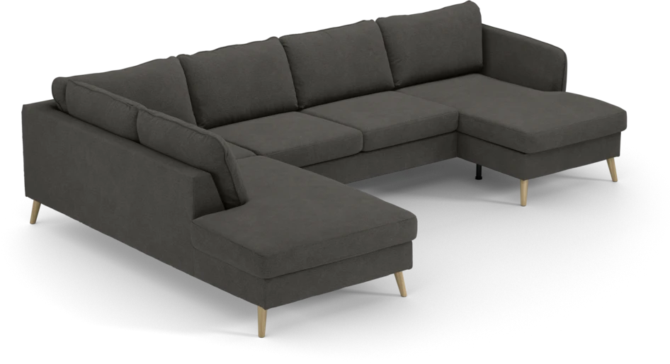 County - 3-sits soffa med divan vänster och schäslong höger - Brun