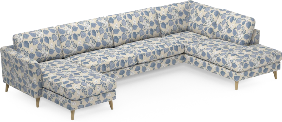 Bridge - 3-sits soffa med schäslong vänster och divan höger - Blå