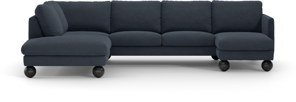 Madison Lux - 2-sits soffa med divan vänster och schäslong höger - Blå