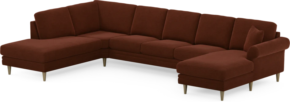 Eden - 3-sits soffa med divan vänster och schäslong höger - Orange