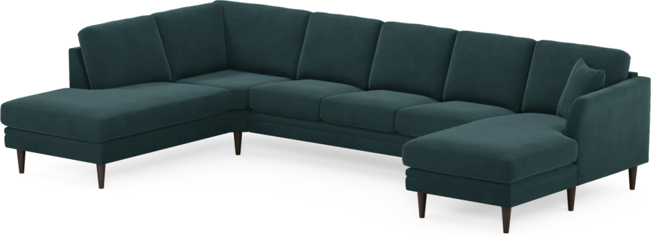 Eden - 3-sits soffa med divan vänster och schäslong höger - Blå