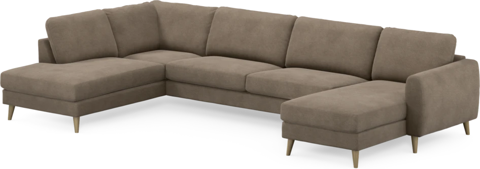 Bridge - 3-sits soffa med divan vänster och schäslong höger - Brun