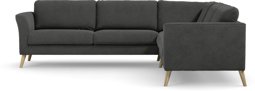 Bridge - Hörnsoffa, 3+3-sits - Svart