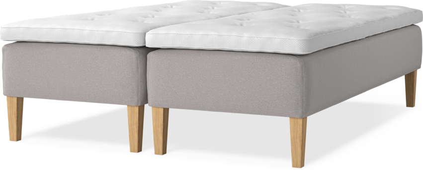 Delux Sense - Ramsäng, dubbelsäng med bäddmadrass - Grå