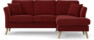 Eden - 2-sits soffa med schäslong - Röd