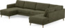Bridge - 3-sits soffa med schäslong vänster och divan höger - Grön