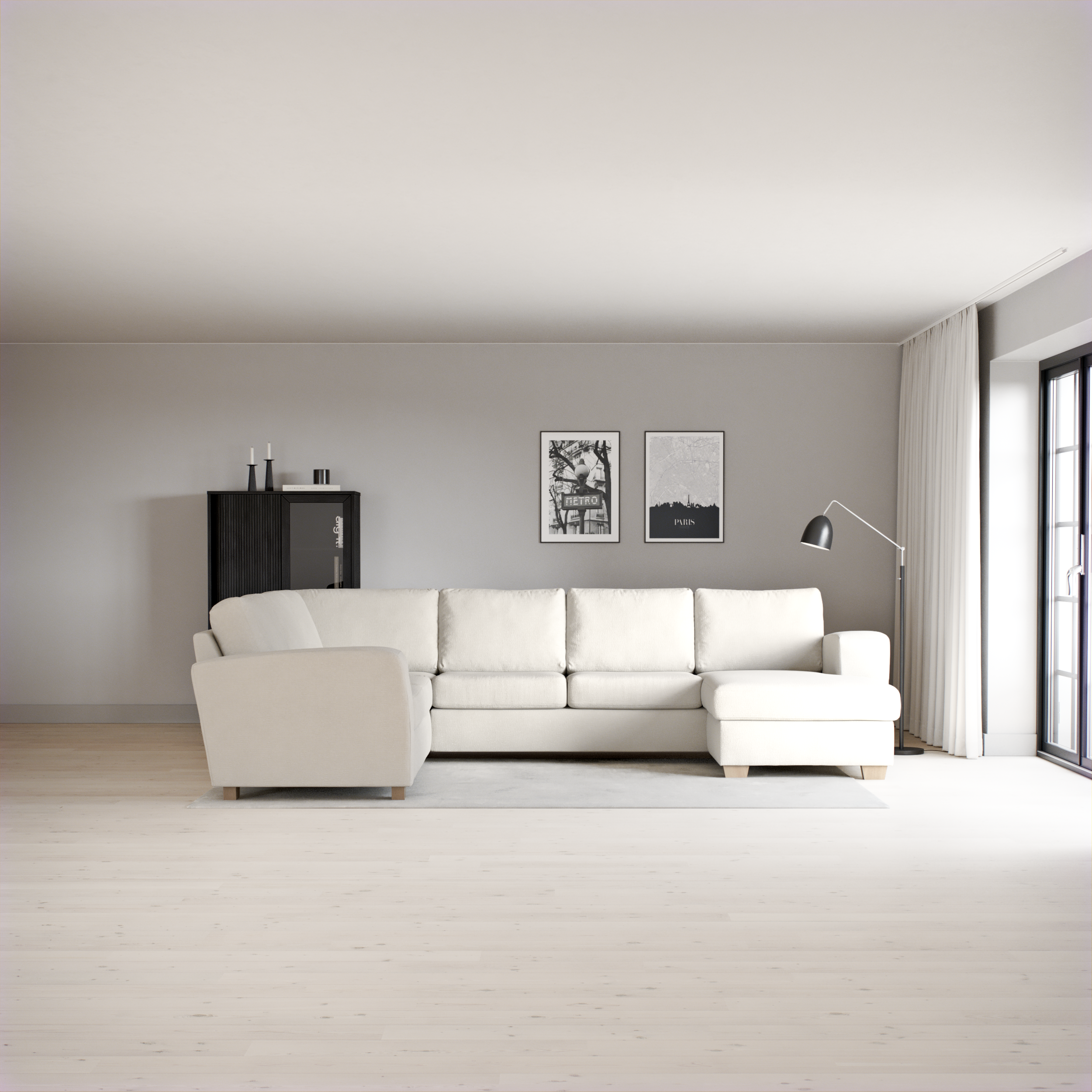 Friday, Hörnsoffa, 2+3-sits med schäslong höger